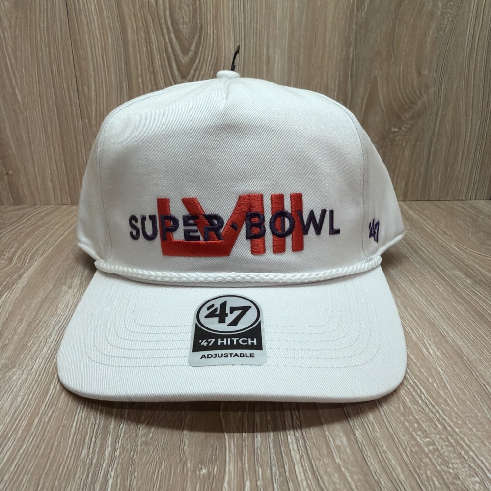 Super Bowl LVIII (57) Las Vegas '47 Brand Hitch Snapback NFL Hat Cap White NEW
